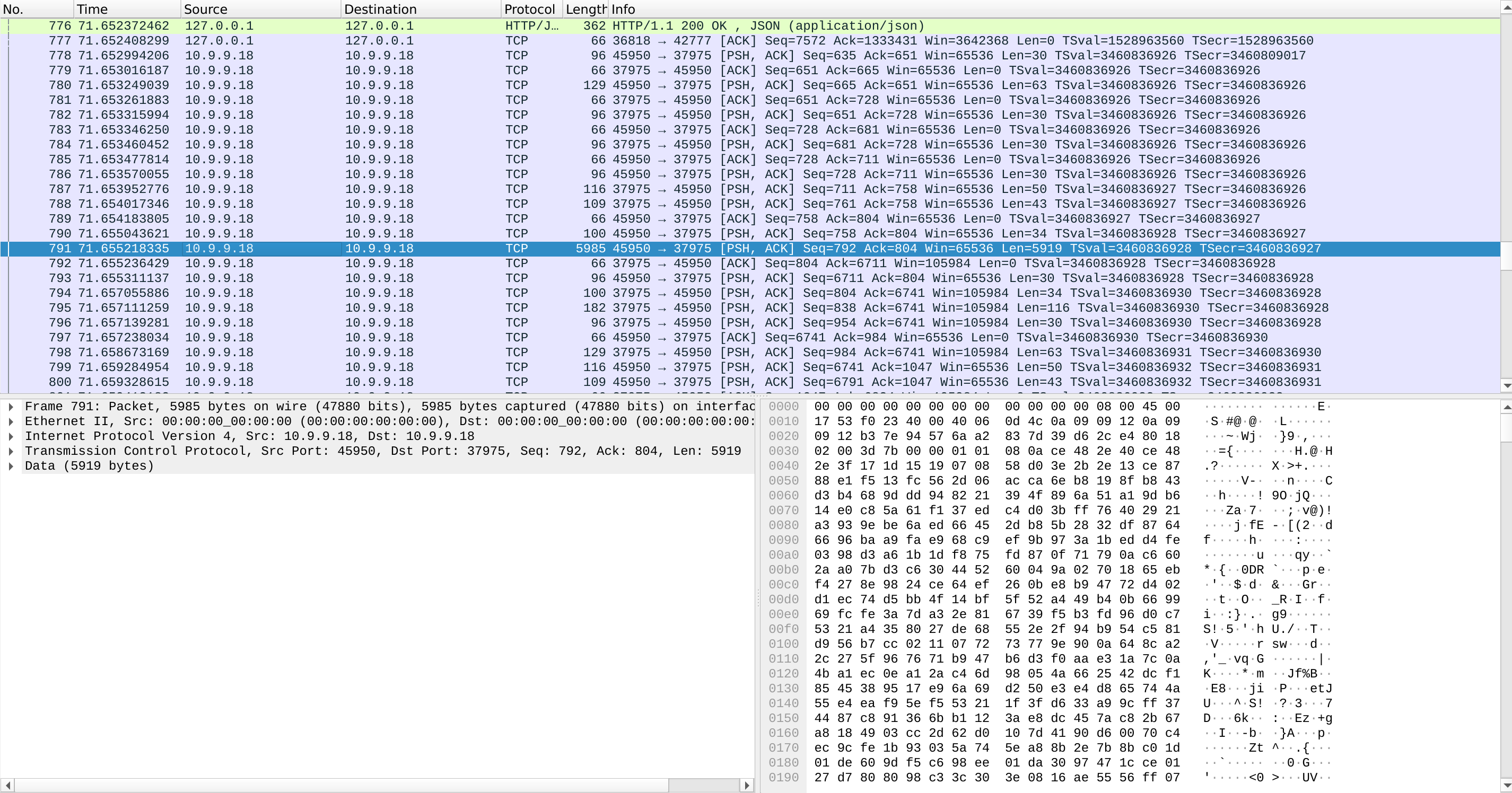 Zaszyfrowany ruch w Wireshark